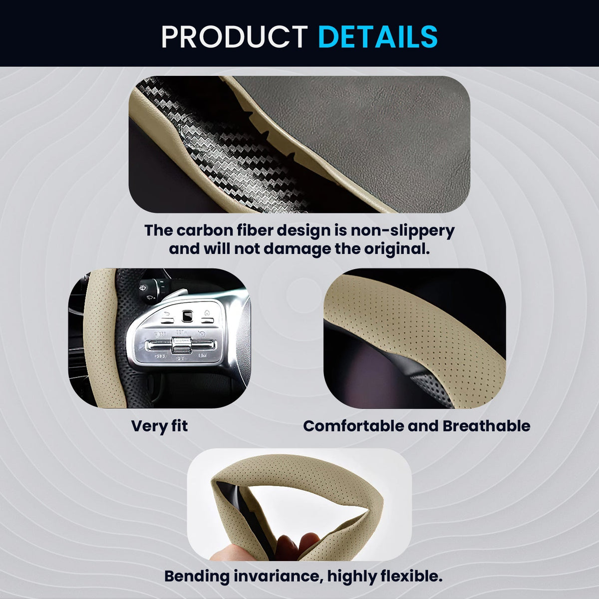 Beige Steering Wheel Grip