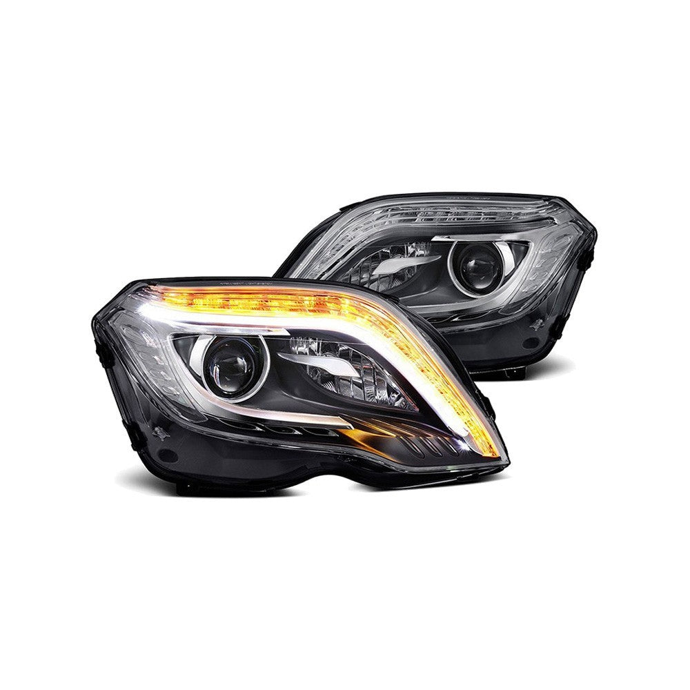 LED DRL Black Projector Headlight