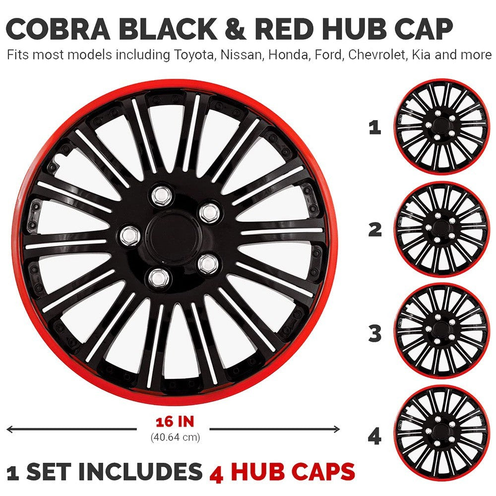 Universal Fit Black with Red Trim Car Rim
