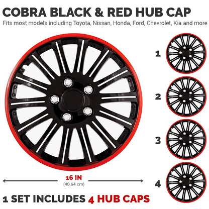 Universal Fit Black with Red Trim Car Rim